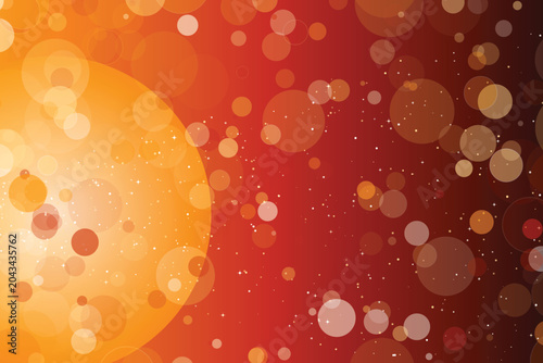 фотографія Warm orange and yellow bokeh lights with gradient background, glowing