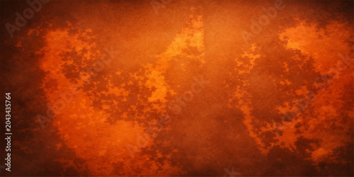 Cuadro en lienzo Old Rusty Metal Texture with Fiery Orange Grunge Flames and Smoke Background