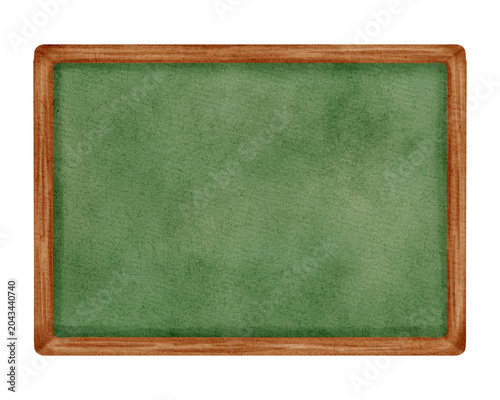 Konstfotografi Watercolor illustration of green chalkboard in a wooden frame
