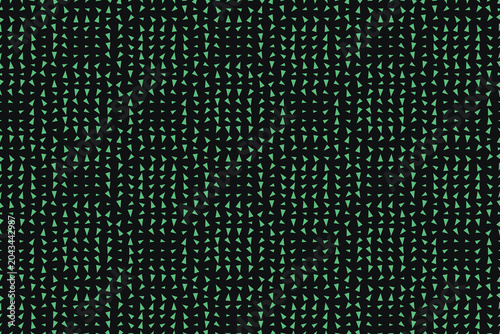 Photography Seamless pattern of scattered teal triangles on black background, abstract textu