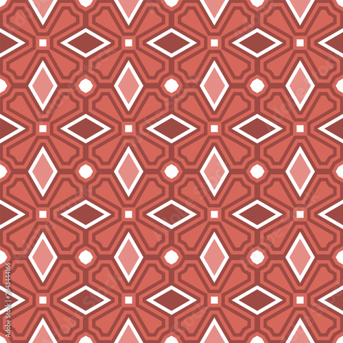 Seamless pattern with a vintage design. The palette is different shades of pink. Vector illustration