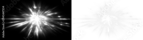 Billede på lærred White crystal prism light sparkle optical holographic refraction abstract background illustration