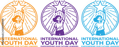 Foto International Youth Day Colorful Vector