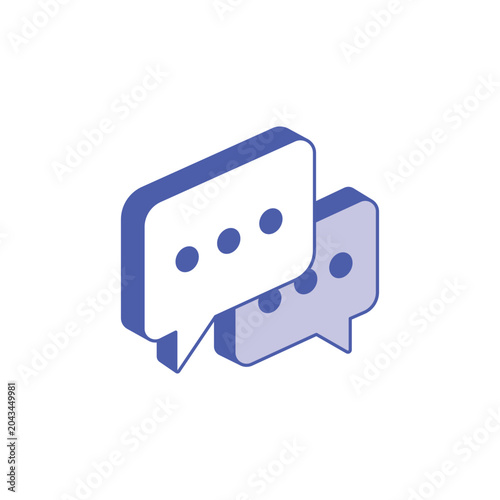 Isometric speech bubble icons representing digital communication