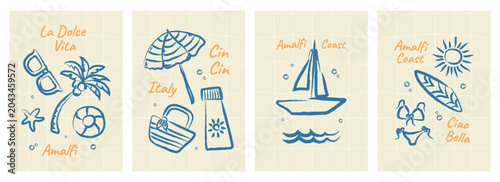 Cuadro en lienzo Italian Summer Beach Posters
