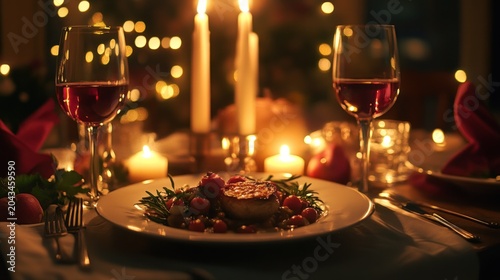 Romantic dinner setting
