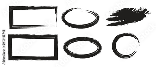 Obraz na płótnie Paint brushes strokes mega set. Vector illustration