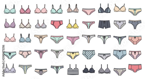 Obraz na płótnie Variety of womens underwear and bras.