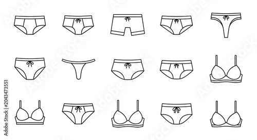Tableau sur toile Various womens underwear and lingerie.