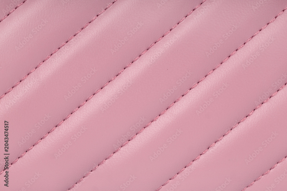 Naklejka premium Pink quilted leather texture background surface