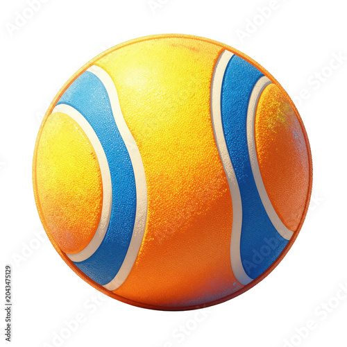 Orange and Blue Tennis Ball Isolated on Transparent Background