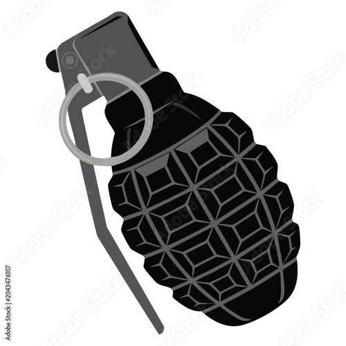 Canvas Print Military grenade black army explosives and soldiery ammunition