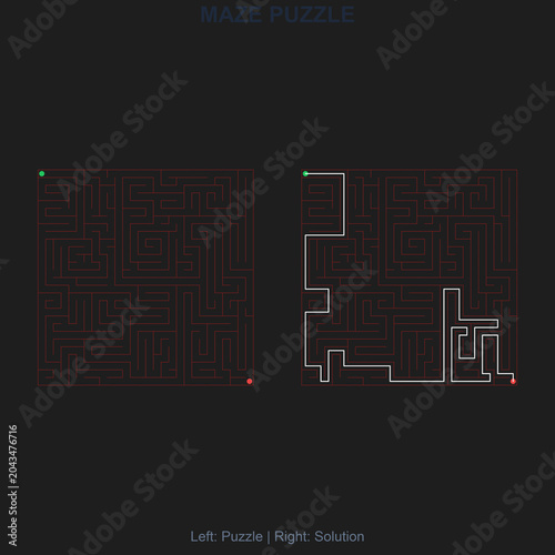 Dual maze puzzle series with start and finish points, solution paths, and clean line art. Perfect for brain teasers, activity books, and educational printables