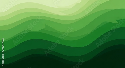 Abstract Green Layered Waves Gradient Background