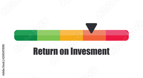 Horizontal Return on Investment ROI Indicator Bar Pointing to Danger