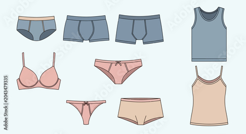 Foto Womens Underwear and Lingerie Sets Displayed.