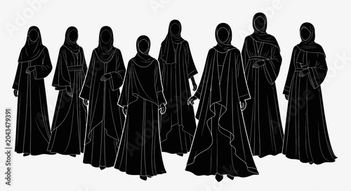 Quadro su tela Group of people wearing dark robes.