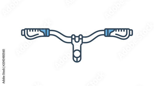 Cuadro en lienzo A simple flat vector illustration of a bicycle handlebar with blue grips
