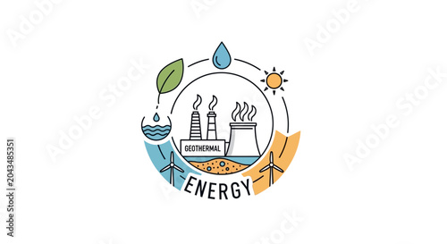 Bild auf Leinwand Sustainable Energy Concept Illustration Design.