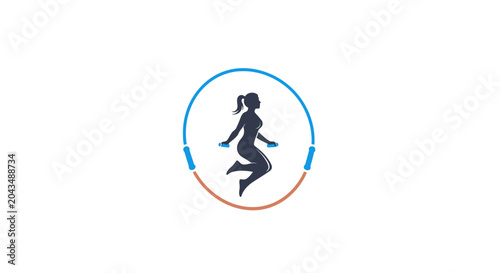 Cuadro en lienzo Woman jumping in a hula hoop.