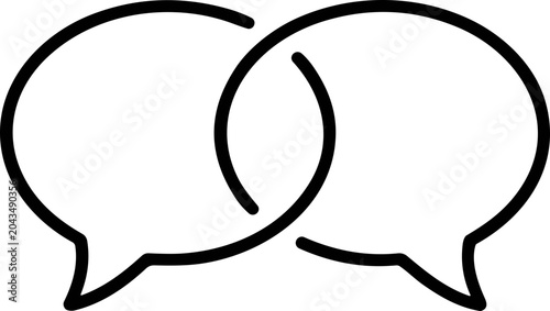 Obraz na płótnie Interlocking Speech Bubbles Icon - Communication and Dialogue Symbol
