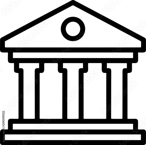 Εκτύπωση καμβά Classical Building Icon: Government, Justice, or Museum Facade with Columns