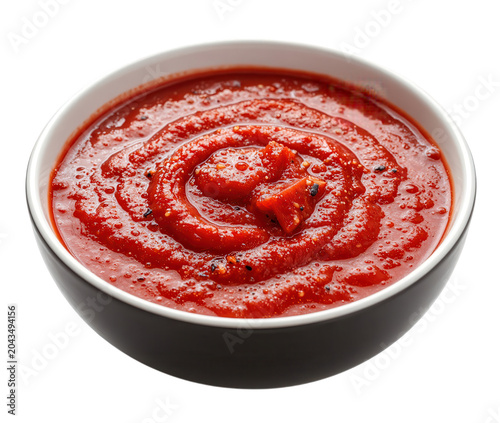 Tomato Sauce in White Bowl Spiral Swirl Transparent Background