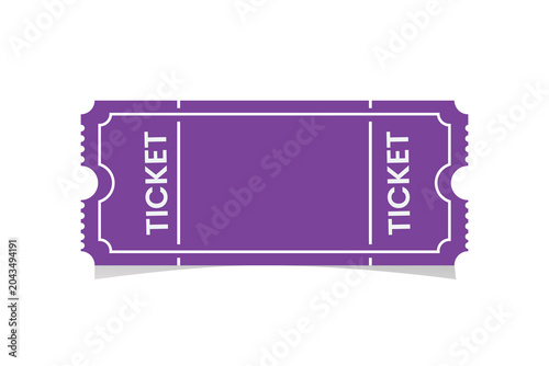 Foto Vector vector illustration of a purple ticket with white text