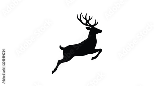 deer silhouette on white background animal wildlife
