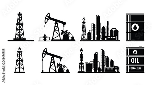oil industry equipment silhouettes silhouette pipeline refinery