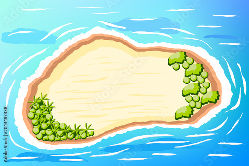 ​Vector illustration of a tropical desert island