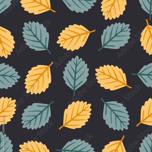 Принти на полотні Autumn leaves pattern