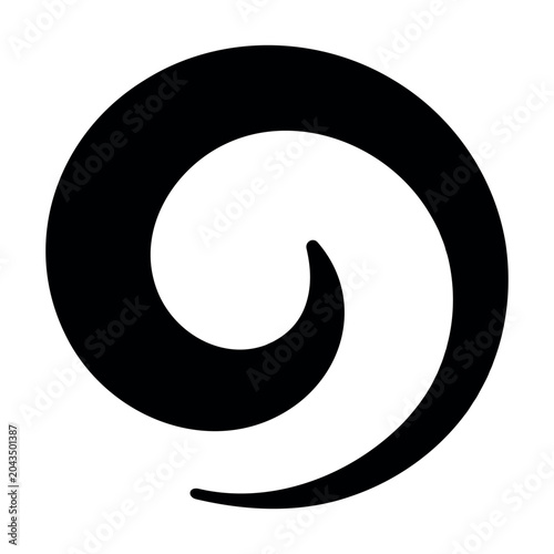 Fotografi Black geometric spiral vortex pattern narrowing inward continuous swirl