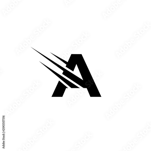 Modern Letter A Logo with Speed Motion Effect – Dynamic Monogram Brand Identity Design