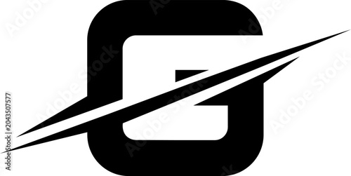 Modern Letter G Logo with Dynamic Speed Slash – Minimal Monogram Brand Identity Design