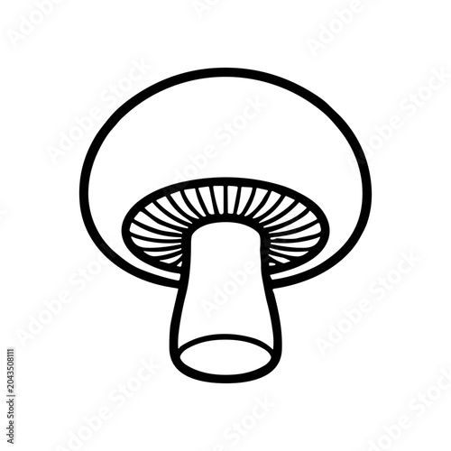 Photos Black and white mushroom illustration.