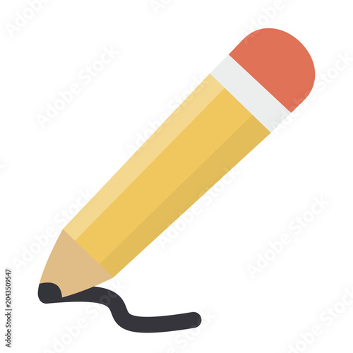 Pencil with black stroke drawing clipart vector illustration