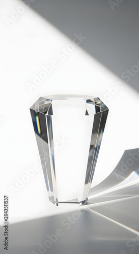 Minimalist Faceted Crystal Podium for Luxury Product Display