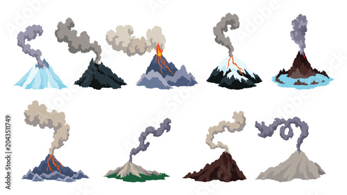 Vászonkép Volcano icons