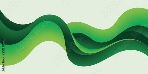 Abstract Green gradient Wave Background Vector Design with Flowing Nature Inspired Eco Business Pattern