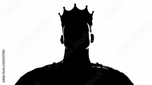 Fotografie King, royal crown, silhouette, monochrome, royalty, black and white isolated on