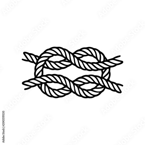 Bilde på lerret Knots tied together in black.