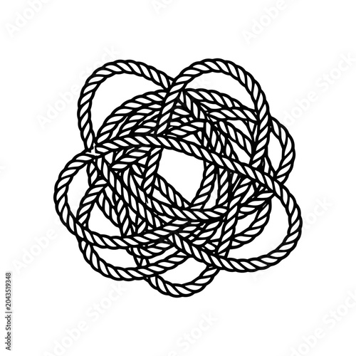 Fényképezés Knots made of twisted rope strands.