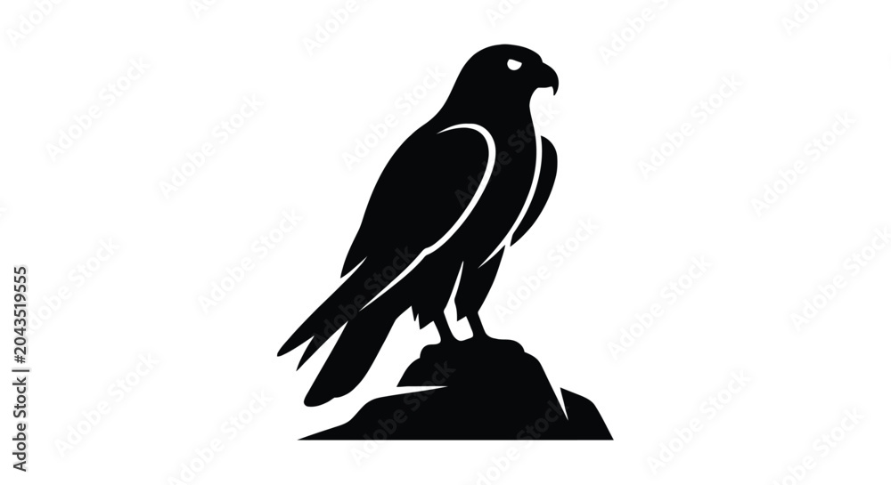 Fototapeta premium bird silhouette on rock vector animal wildlife