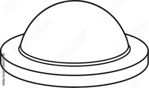 Fotografie Hump Mold Form Pottery Tool Black and White Line Art Vector Icon