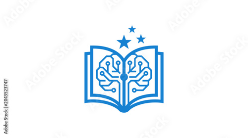 Tableau sur toile Brain Inside Open Book Icon.