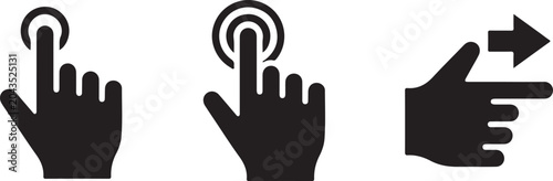 Obraz na płótnie Three Cursor Horizontal Touch Loading Pointer Icon
