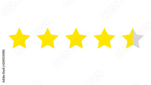 Fotografía Golden star rating icon with four full stars and one half star