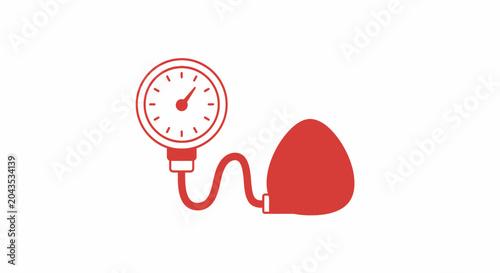 Medical blood pressure monitor with cuff and gauge for health checkup