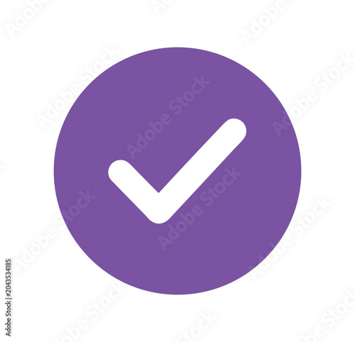 Purple circle with white checkmark icon